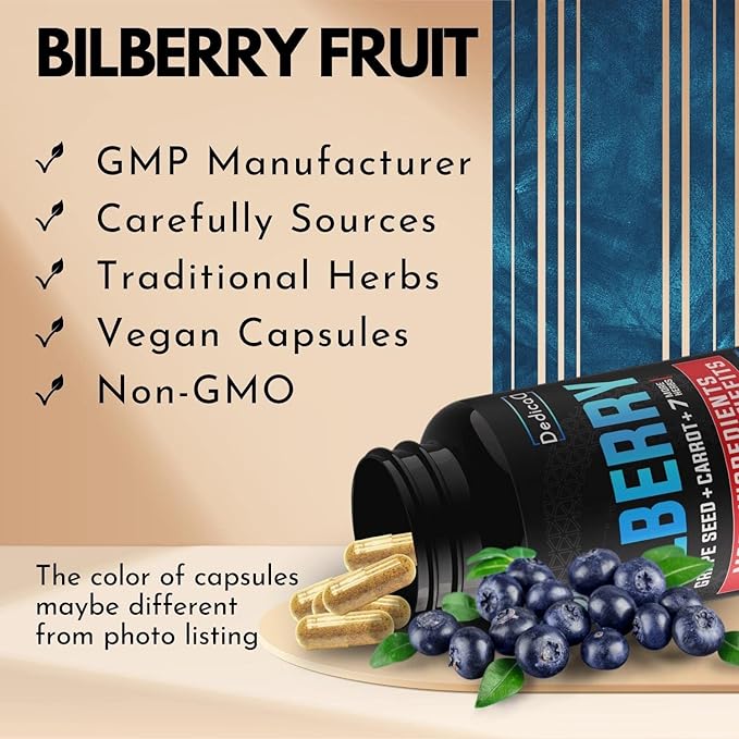 20:1 Bilberry Extract Capsules 9260mg Per 5 Month 10in1 Plus 150 Counts