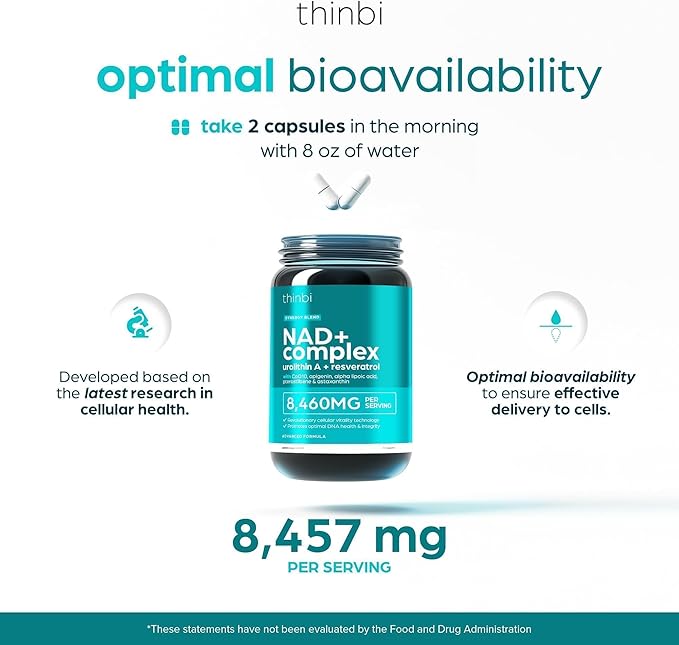 NAD Supplement 8,457 mg Extra Strength NMN Alternative Liposomal, Green Tea + Astaxanthin for Women & Men, Resveratrol, CoQ10, Alpha Lipoic Acid – Energy Anti-Aging,Cell Regeneration –30-Day