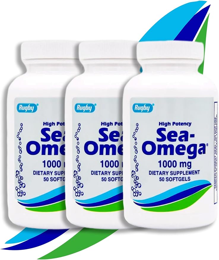High Potency Rugby 1000mg Natural Deep Omega-3 Fatty 300mg,DHA 200mg)for 200mg)for Brain Health,150 Rapid 1