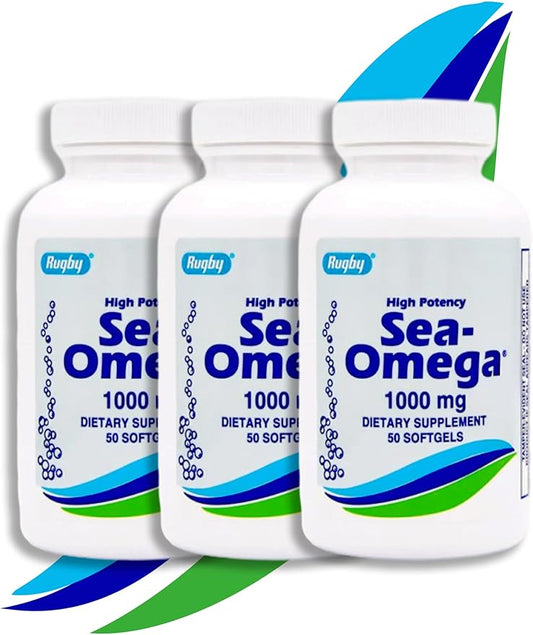 High Potency Rugby 1000mg Natural Deep Omega-3 Fatty 300mg,DHA 200mg)for 200mg)for Brain Health,150 Rapid 1