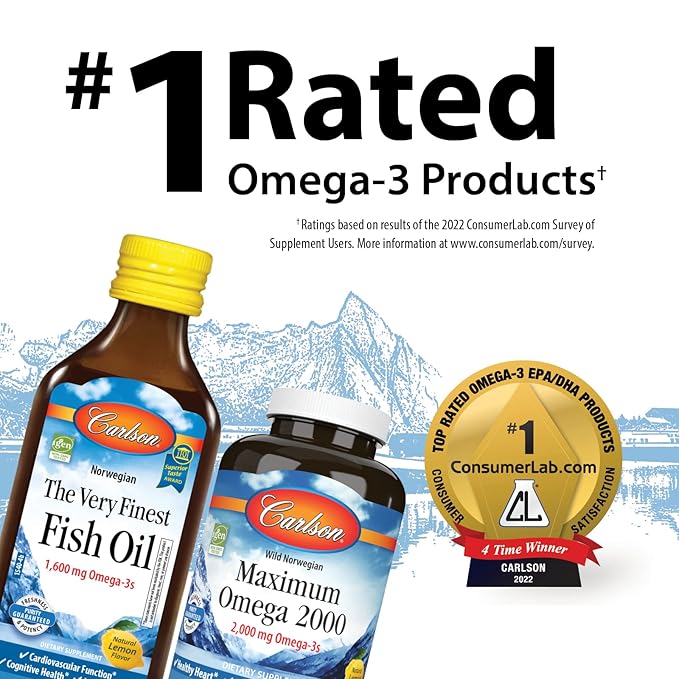 Carlson - Cod Liver Oil Gems, 460 mg Omega-3s, plus D3, Wild 150 Softgels