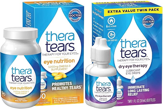TheraTears 1200mg Omega 3 Supplement 90 Count 30mL 1 1 Fl
