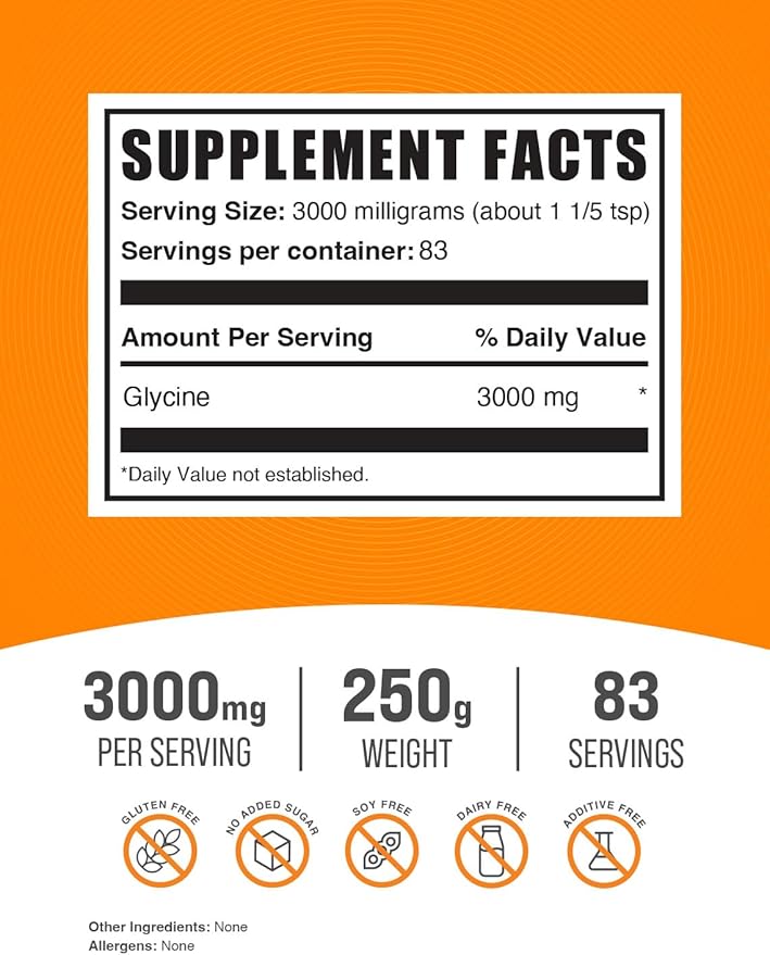 BulkSupplements.com Glycine Powder 3000mg - 3000mg per 250g (8.8 (8.8 oz) 1)