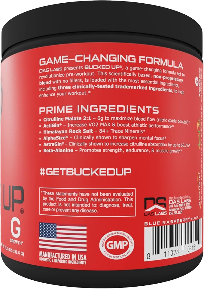 Bucked Up Pre Workout 6 Grams 2 Grams 3 Other