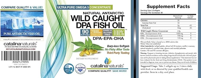 Wild Caught Omega-3 DPA Fish Oil 2900 mg 90 SoftGels