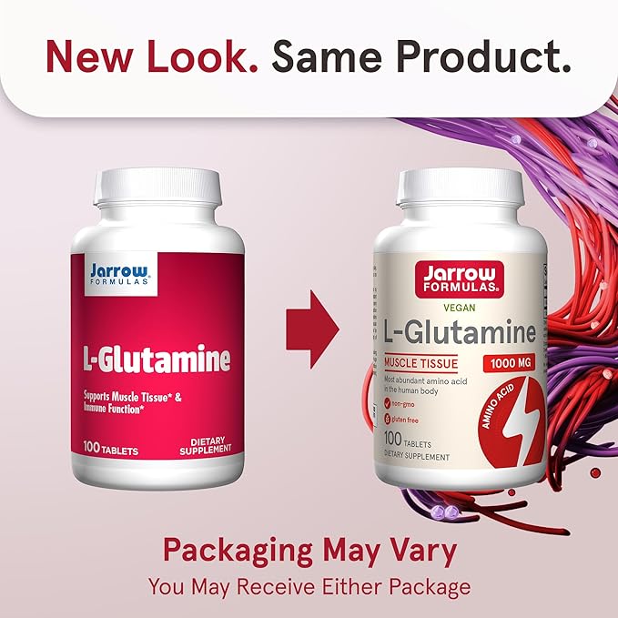 Jarrow Formulas L-Glutamine 1000 mg 100% L-Glutamine 100 Servings