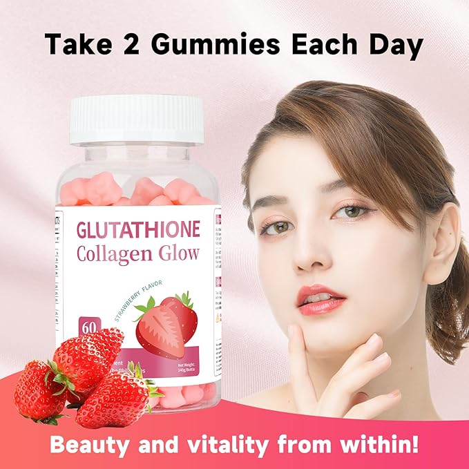 Glutathione Collagen Glow Gummies, Glutathione Collagen 2 Bottle