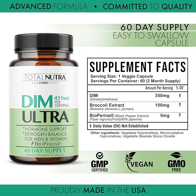 DIM Supplement: DIM Ultra 455mg Diindolylmethane,