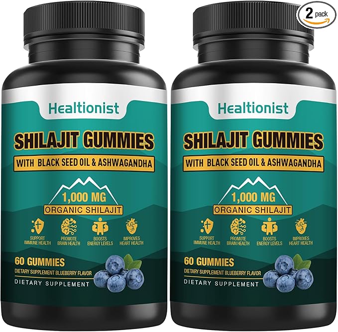 2 Packs 1000 MG Shilajit Supplement 85+ Trace 120 Counts