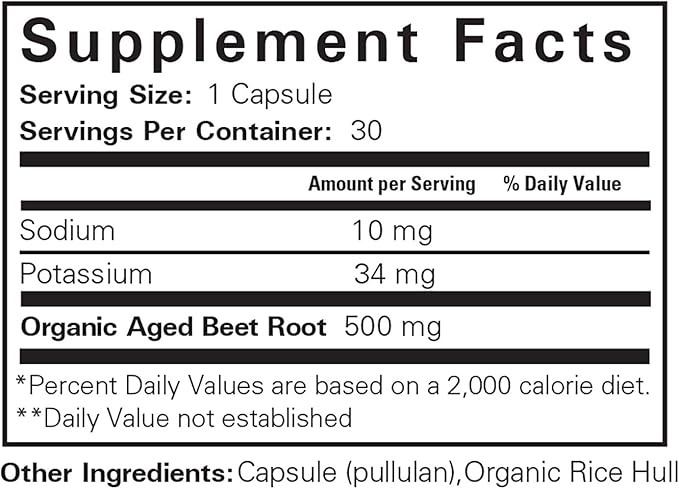 Aged Beet Root Capsules 30 Capsules