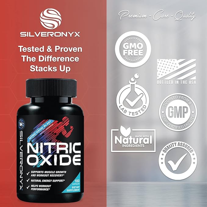 Extra Strength Nitric Oxide Supplement L 3X Strength 180 Capsules