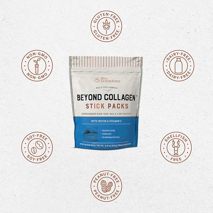 Live Conscious Beyond Collagen Peptides Powder (30 Pack)