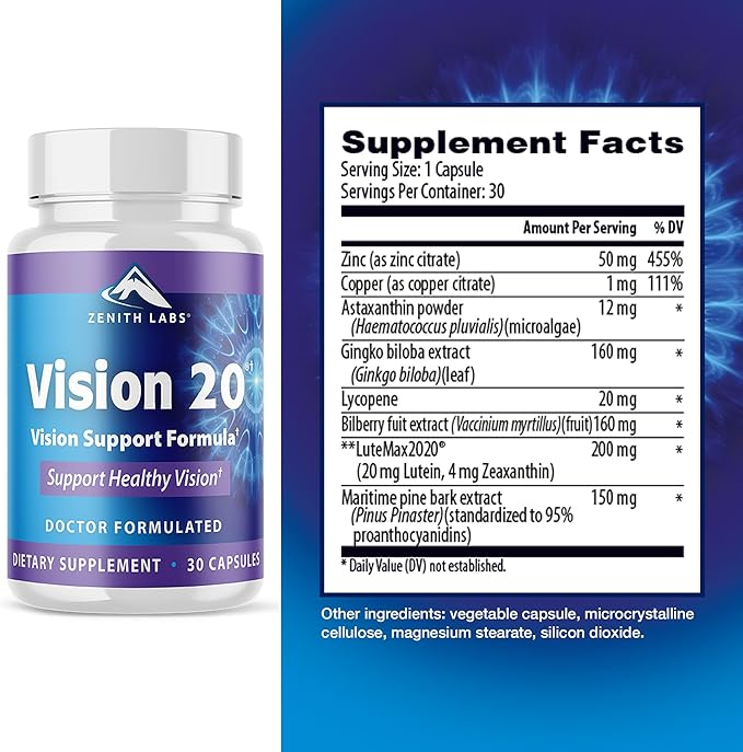 Zenith Labs Vision 20 Clinically Proven 6 Pack