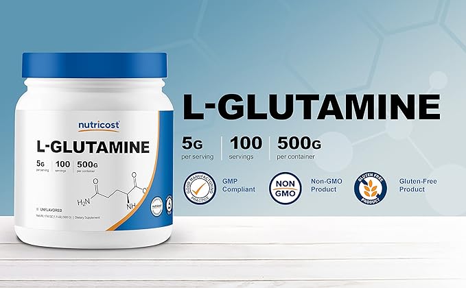 Nutricost L-Glutamine Powder (500 Grams) Unflavored 100 Servings