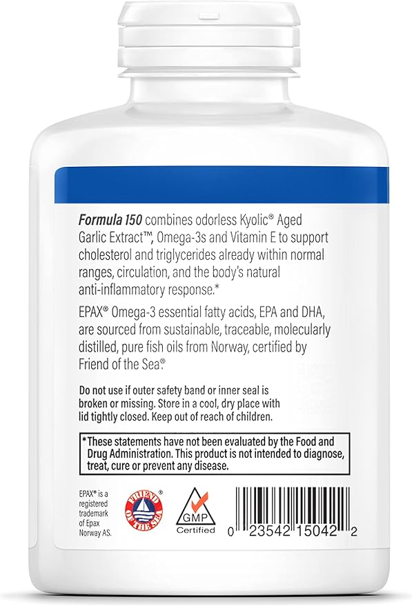 Kyolic Aged Garlic Extract Formula 150, Omega-3 180 180 Soft