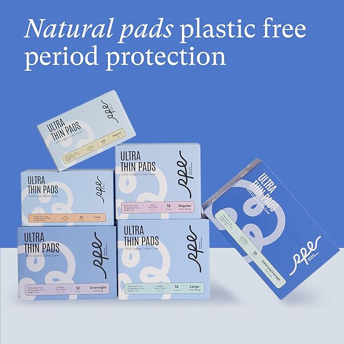 100% Large Organic Pads for Women, 4, 48ct) 48ct)