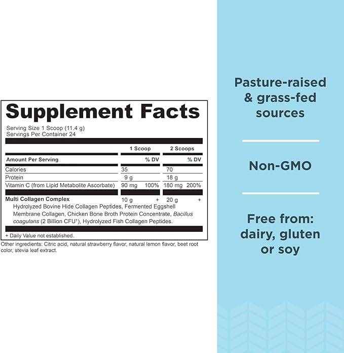 Ancient Nutrition Collagen Powder Protein, Multi 24 Servings, 9.65oz