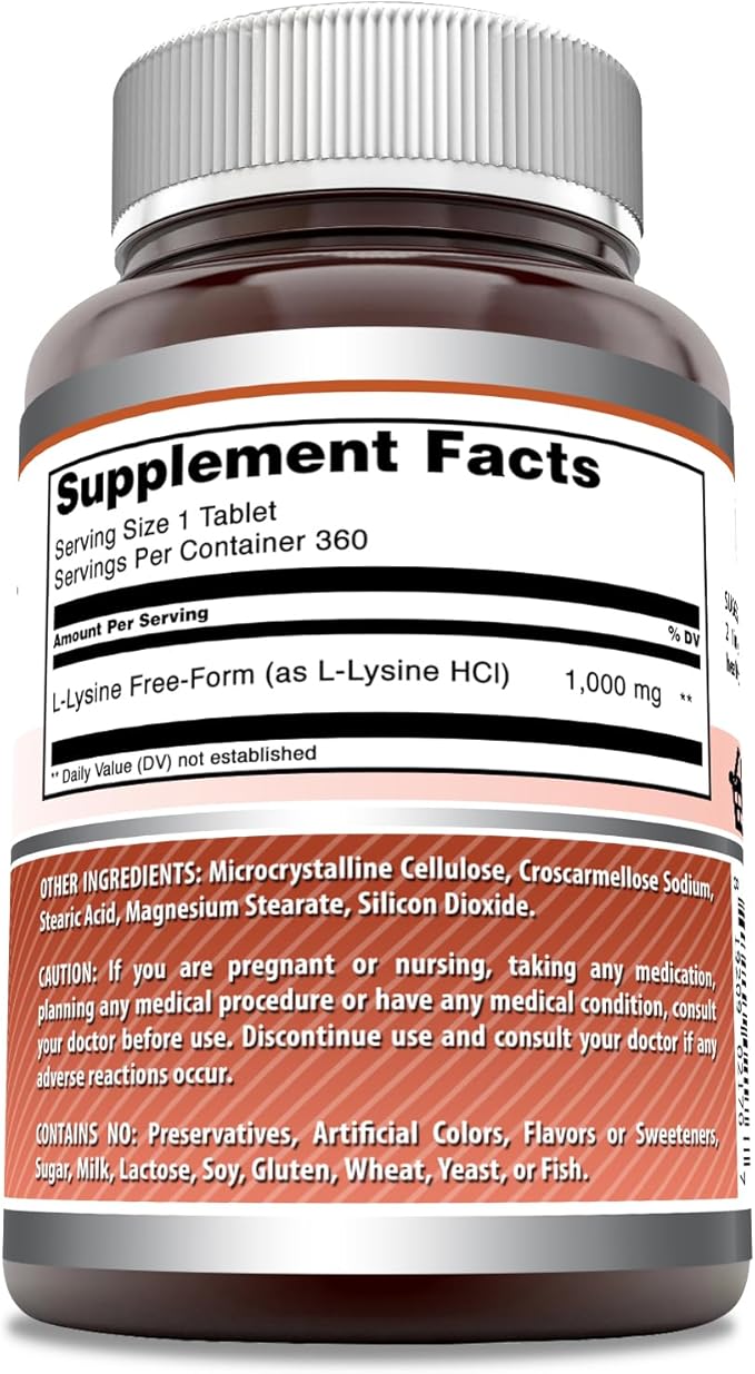 Amazing Formulas L-Lysine 1000 Mg 360 Tablets