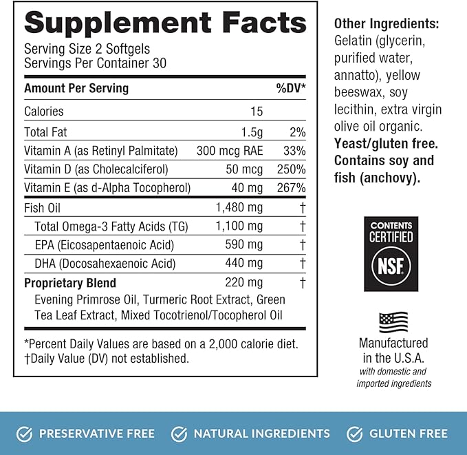 EyePromise Ez Tears Eye Vitamin – Omega-3s and 8 Other