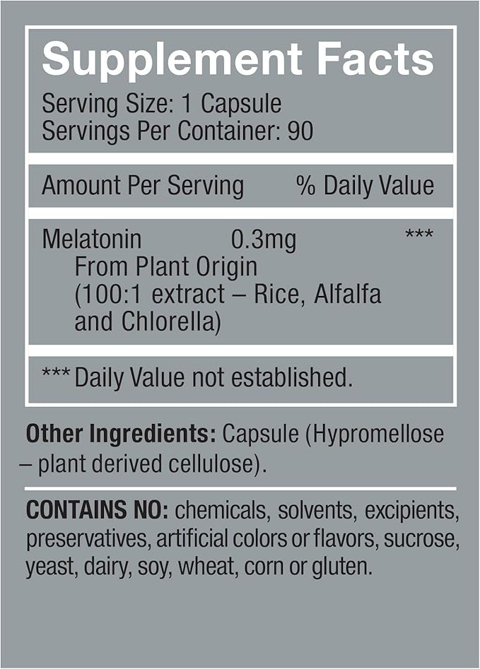 0.3mg – The First Phyto-Melatonin (Natural 90 Vegan (90 Day 2)