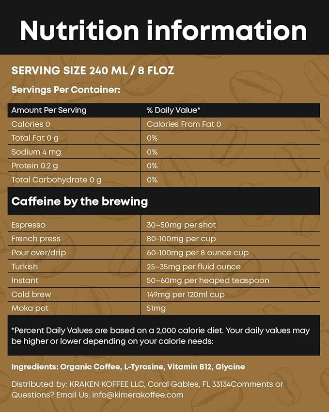 Kimera Koffee Organic Ground Coffee - 12 oz - Endurance Blend Medium Roast Ground Coffee with L-Tyrosine, Vitamin B12 and Glycine - Enjoy a Rich Organic Coffee Any Time of Day
