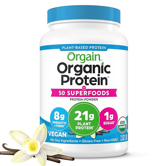 Orgain Organic Vegan Protein + 50 21g Plant 8g Prebiotic 2.02 lb
