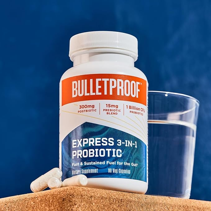 Bulletproof Express 3-in-1 Probiotic, 90 Count, Supplement for Fast and Sustained Gut Health