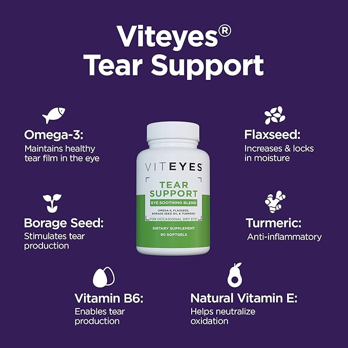 Viteyes Tear Support Eye Soothing Blend, Omega-3 fish 30 Softgels