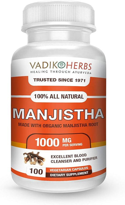 Pure Wild harvested Manjistha (Rubia cordifolia, 100 vegicaps