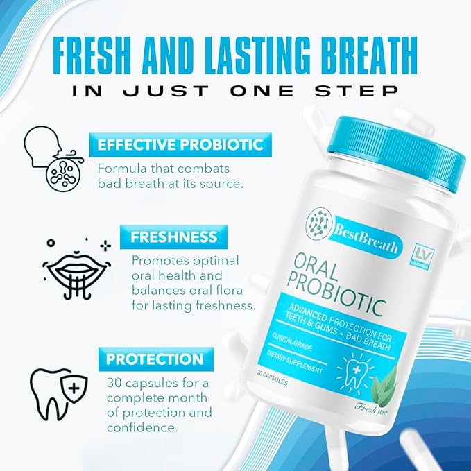 2 Pack - Best Breath - Best Breath Oral Probiotic, Best Breath Probiotic, Best Breath Pills, BestBreath, Best Breathe 60 Capsules For 2 Months, Best Breath Oral Probiotics For Mounth Bad Breath.