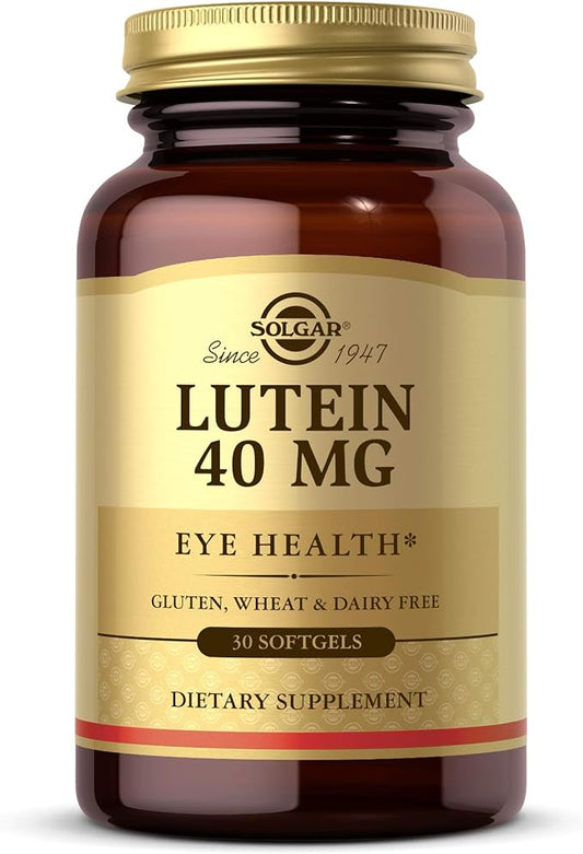 Solgar Lutein 40 mg, 30 Softgels - Supports Eye Health - Helps Filter Out Blue-Light - Contains FloraGLO Lutein - Gluten Free, Dairy Free - 30 Servings