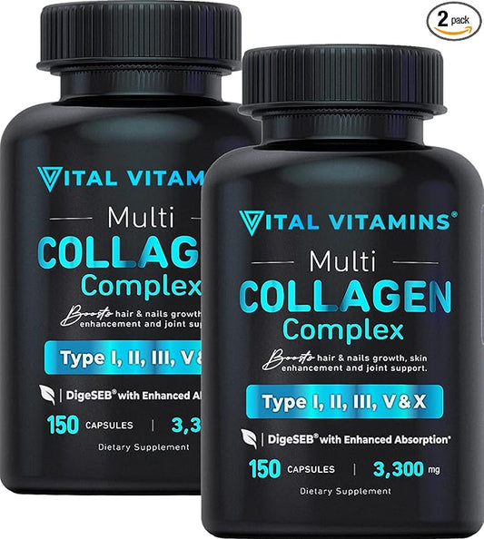 Vital Vitamins Collagen for Women & (2 Pack) 300 Capsules