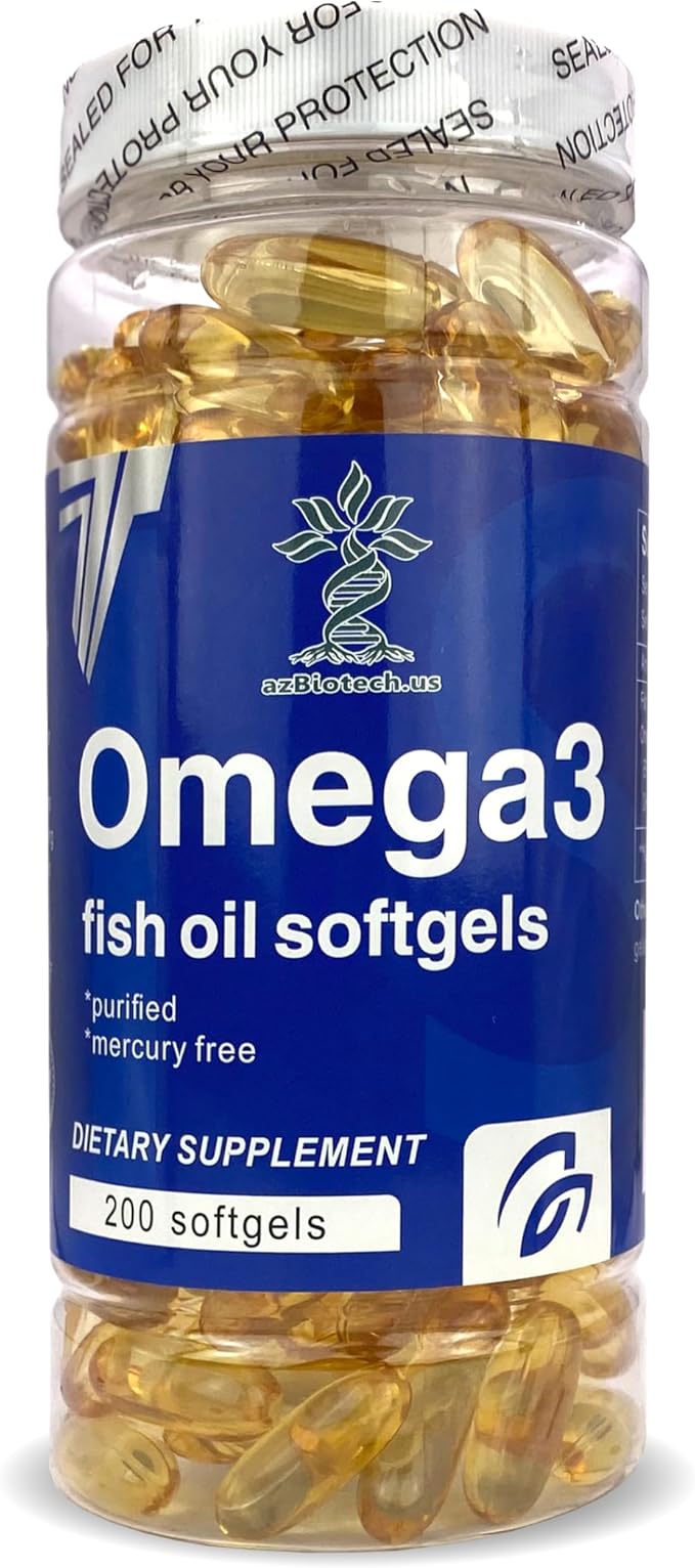 Fish Oil 1000 mg Softgels, 300 3 Supplements, 200 Softgels, 100 Days