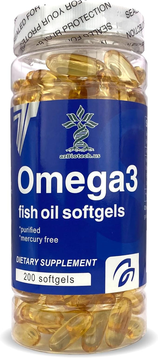 Fish Oil 1000 mg Softgels, 300 3 Supplements, 200 Softgels, 100 Days