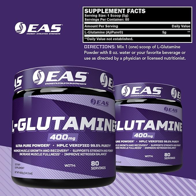 L-Glutamine Powder | 99.5% Purity AjiPure 400mg, 80 80 Servings