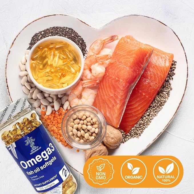 Fish Oil 1000 mg Softgels, 300 3 Supplements, 200 Softgels, 100 Days