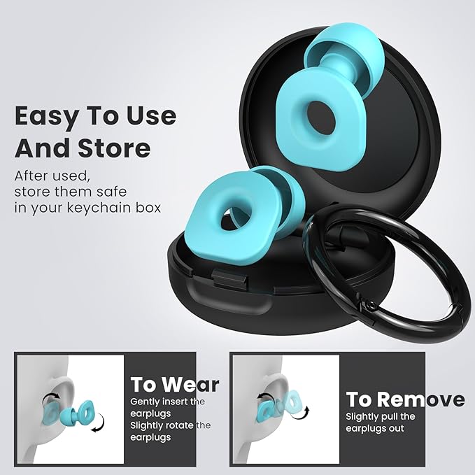 2 Pairs of Earplugs for Sleeping,Reusable 8 Pairs 25dB-30dB