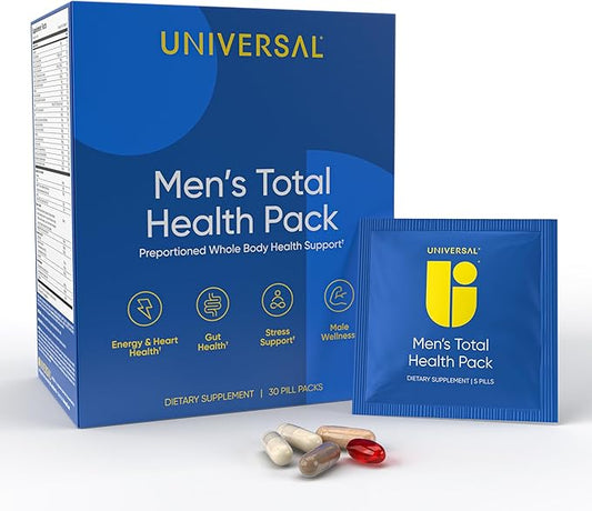 Men's Total Health Pack Daily Multivitamin 22 Key B12, E, B6, K, (30 Pack)