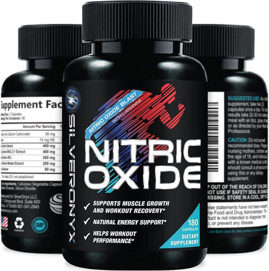 Extra Strength Nitric Oxide Supplement L 3X Strength 180 Capsules