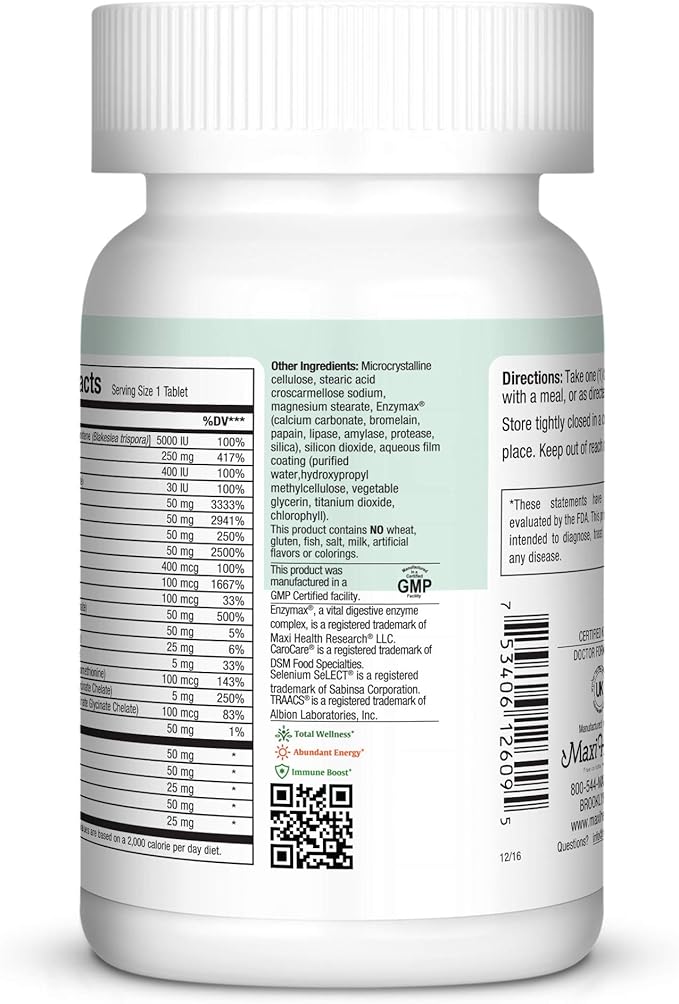 MaxiVite - No Iron - One 90 Tabs