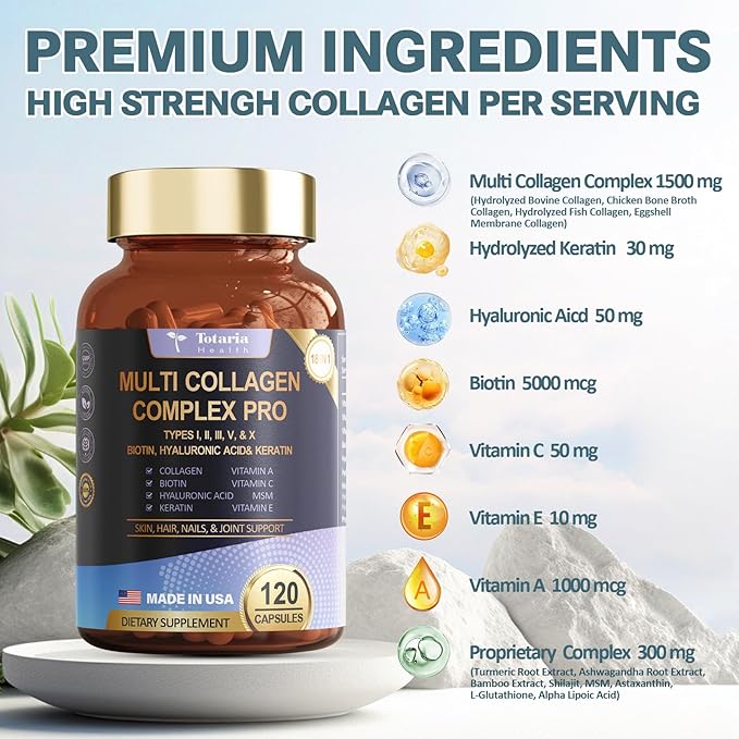 18-in-1 Collagen Pro with Hyaluronic Aicd, 120 Caps