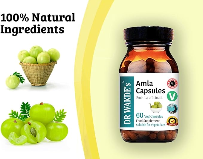 Amla Capsules (Amalaki, Indian Gooseberry, Emblica 60 Veg
