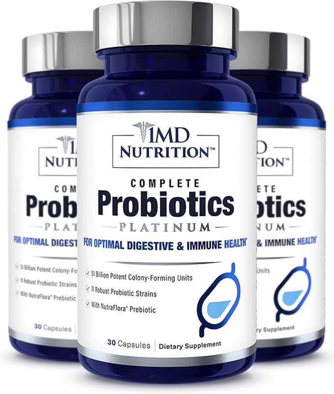 1MD Complete Probiotics Platinum 51 Billion 11 Strains, 30 Vegetable (3-Pack)