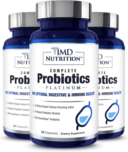 1MD Complete Probiotics Platinum 51 Billion 11 Strains, 30 Vegetable (3-Pack)