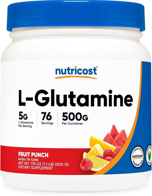 Nutricost L-Glutamine Powder 500 Grams (Fruit