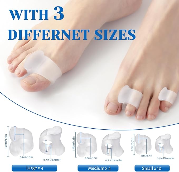 18Pcs Gel Toe Separator, Pinky Toe (18)
