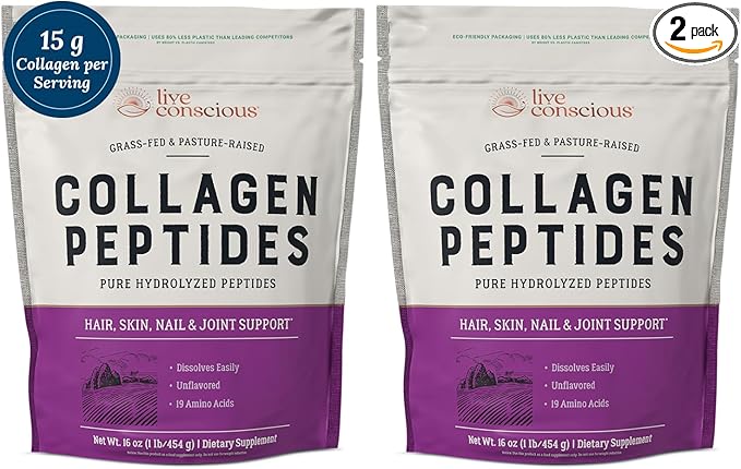 Live Conscious Collagen Peptides Powder 16oz (2-Pack) (2-Pack)