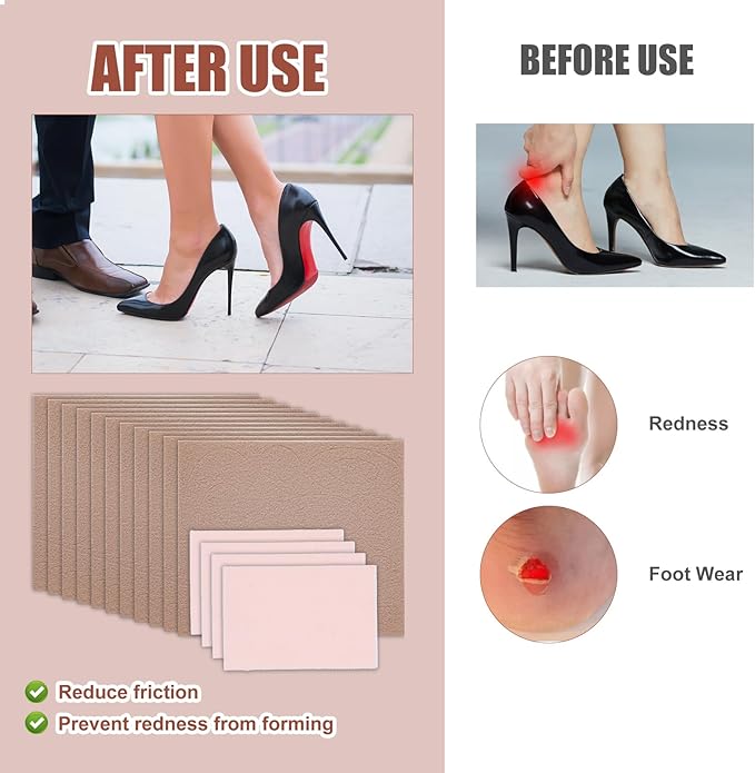 14PCS Moleskin Adhesive Pads for Feet 2 Sizes