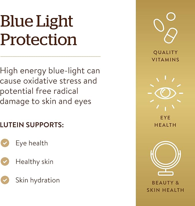 Solgar Lutein 40 mg, 30 Softgels - Supports Eye Health - Helps Filter Out Blue-Light - Contains FloraGLO Lutein - Gluten Free, Dairy Free - 30 Servings