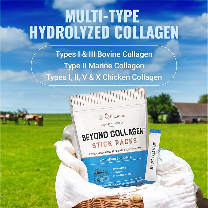 Live Conscious Beyond Collagen Peptides Powder (30 Pack)